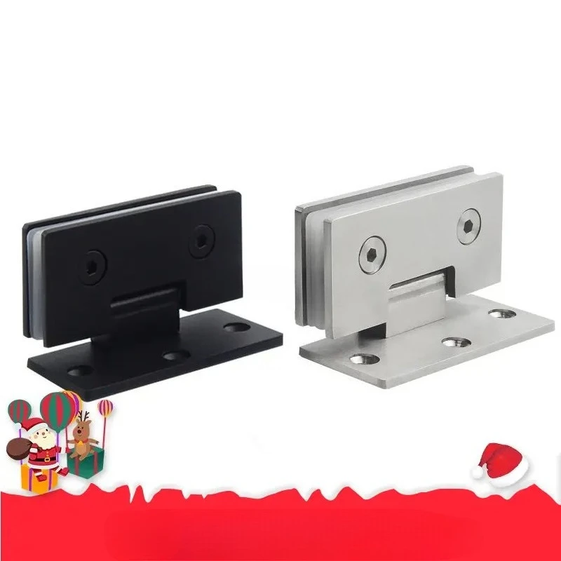 1pcs Stainless Steel Bathroom  Glass Door Frameless Door With Glass Cabinet Cabinet Glass Hinge Black Silver Folding Hinger