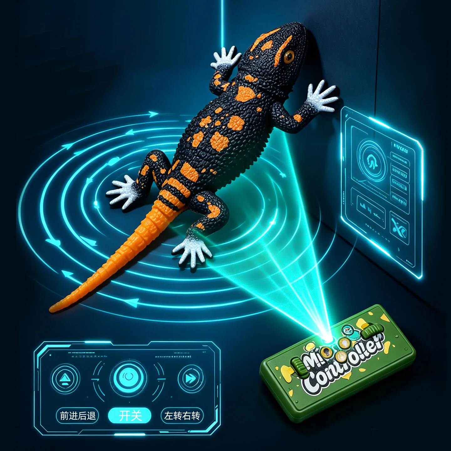 Wall Climbing 2.4G RC Gecko Toy Simulation Electric Remote Control Lizard Wall Climbing Car Gecko Animal Car Halloween Prank Toy