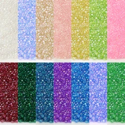 1230-6150pcs 2mm Silver-Color Core Transparent Glass Seed beads Loose beads Uniform Size French Embroidery Tassel Accessories