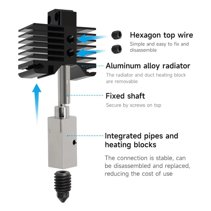 3D Printer Hotend Kit Heater For Bamboo Lab P1P P1S X1 X1C 3D Printer Hotend Kit Extruder Assembly Spare Parts view 5