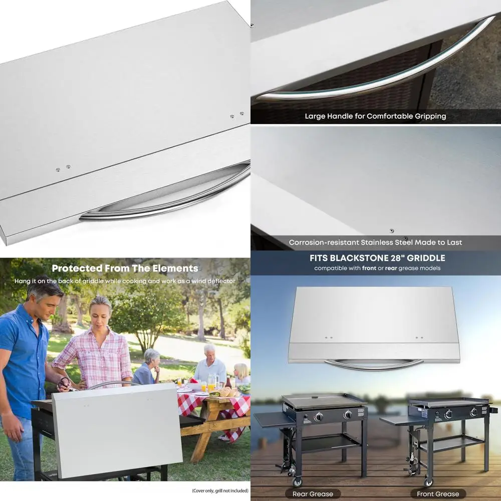 

Stainless Steel Outdoor Grill Hood with Handle for Blackstone 28 Griddle and Similar Models