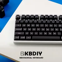 KBDiy 142 Keys/Set SA Profile PBT Keycap Custom Black Translucent Keycaps for Mechanical Keyboards Caps MX Switch Double Shot