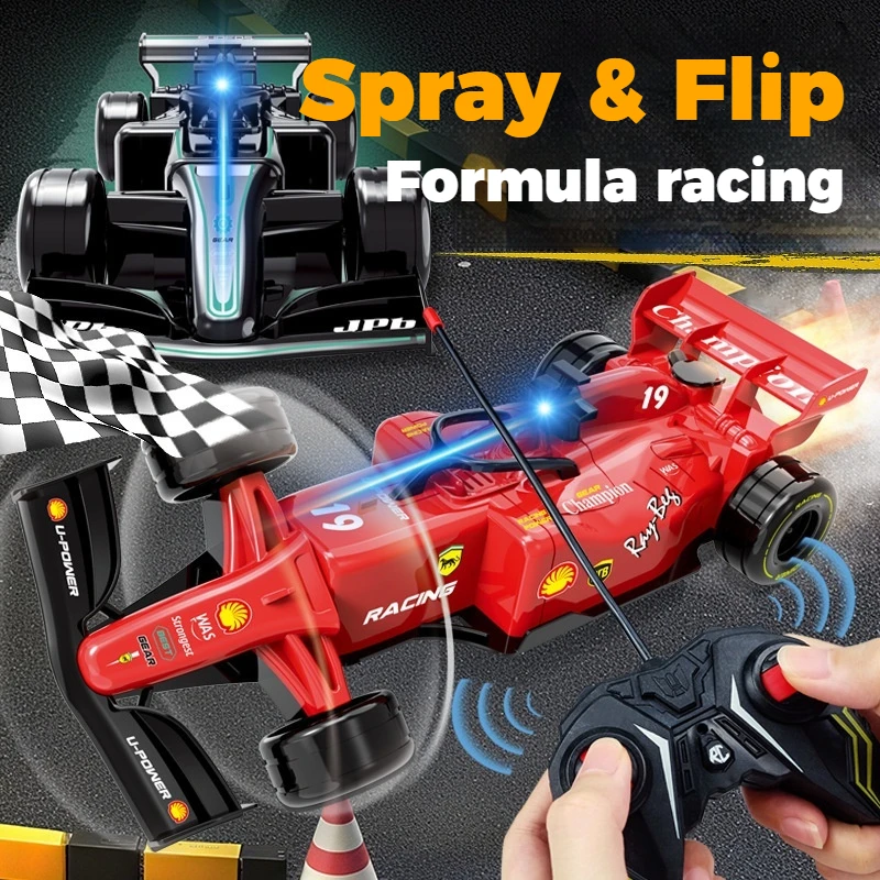 

Remote Control F1 Formula RC Stunt Racing Car 4WD Drift Vehicle Spray Light Electric Toy Car for Kids Gift