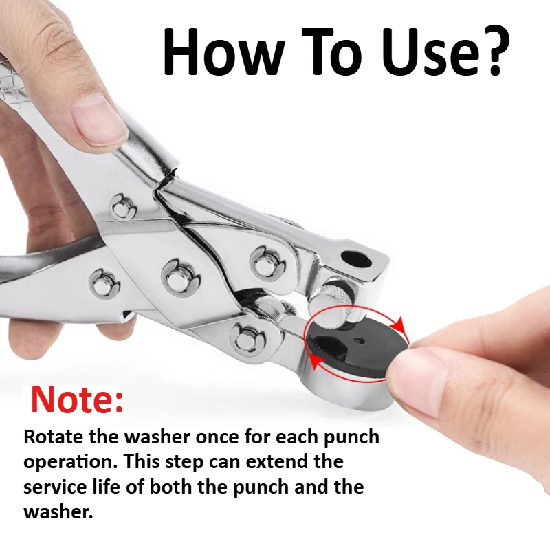 7 in 1 Multi-Size 2mm-5mm Holes Adjustable Professional Leather Hole Punch Tool Rotary Puncher for Belts Watch Straps Crafts