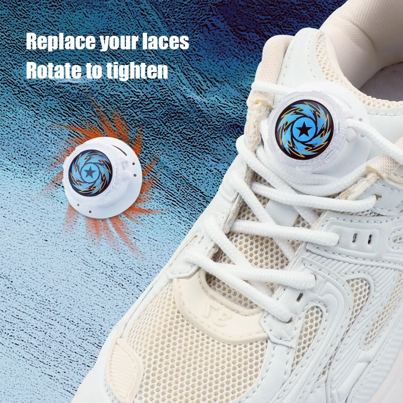 Dicke automatische 4mm runde Schnürsenkel ohne Binden mit Kristall-Drehverschluss für Sneaker, Erwachsene und Kinder, Schuhzubehör