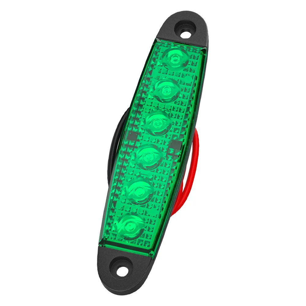 Marqueur latéral de remorque de camion, feu d'immunité, feu arrière de frein de voiture, feu arrière en surbrillance, feu de signalisation d'iode, 6LED, 12V, 24V