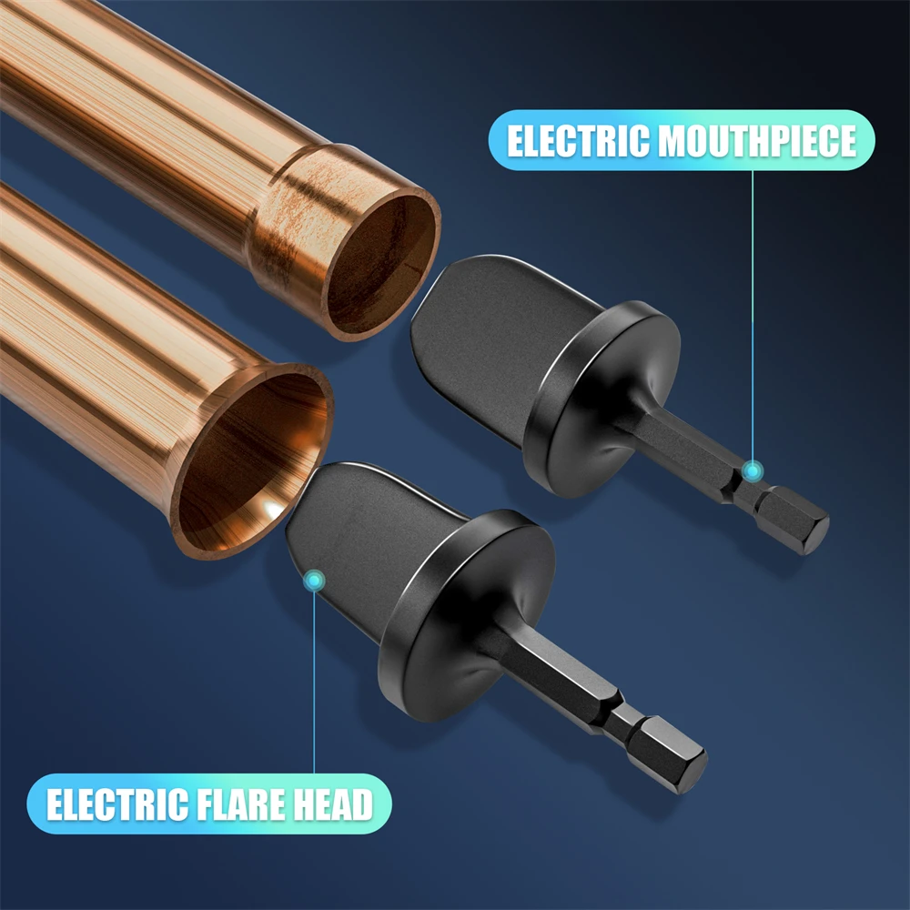 Expansor de tubo de vástago hexagonal eléctrico, soporte para aire acondicionado, juego de herramientas rotativas de oscilación, 7/8, 3/4, 5/8, 1/2,