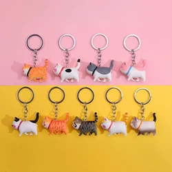 Cute Travel Cat Keychain Healing Kitten Ornament Toy Keyring Car Key Holder Accessory Backpack Pendant For Women Men Party Gift