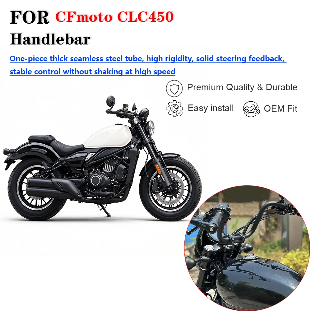 For CFmoto CLC450 CLC250 Modified Retro Ape Hanger, High Riser Handlebar Upgrade Manillar moto Manubrio moto