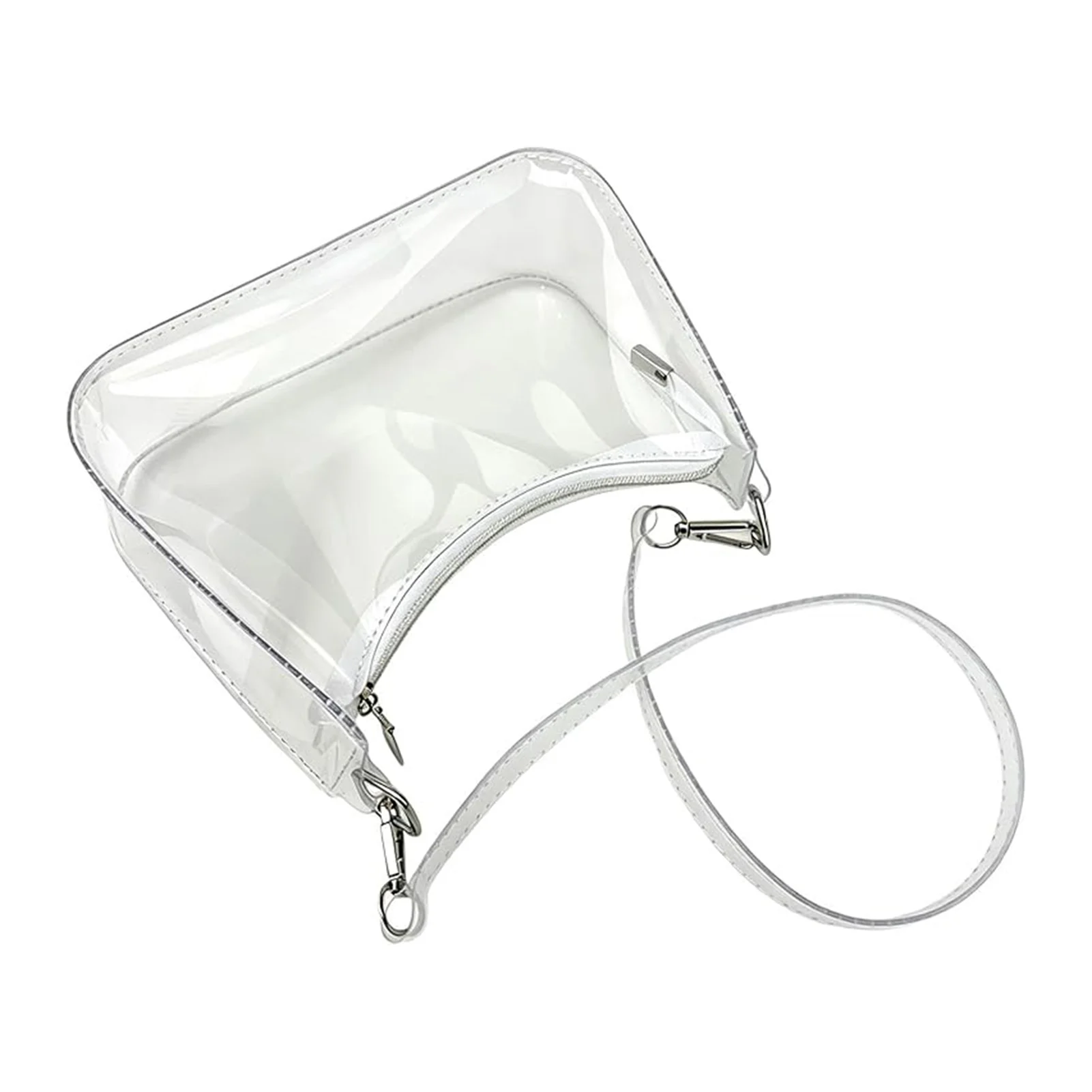 Transparent Cross-Body Bag,Pvc Shoulder Handbag,Large Capacity Stadium-Approved Cross-Body Shoulder Bag For Concerts