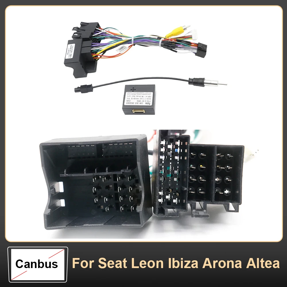 

16-контактный автомобильный жгут проводов, адаптер Canbus Box, декодер для Seat Leon Ibiza Arona Altea, кабель питания G-RZ--VW58