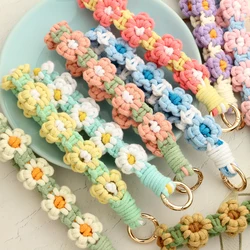 Porte-clés en ULde coton tissé à la main avec fleurs mignonnes, document de bonbons, vente en gros, nouveau