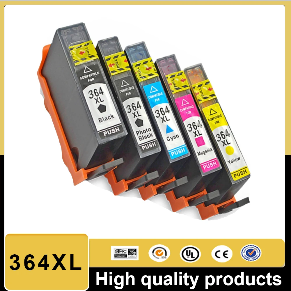 4/5PCS Compatible Printer Cartridges for HP 364 XL 364XL High Capacity Cartridge for 5520 5510 5524 6520 5515 4620 4622 3520