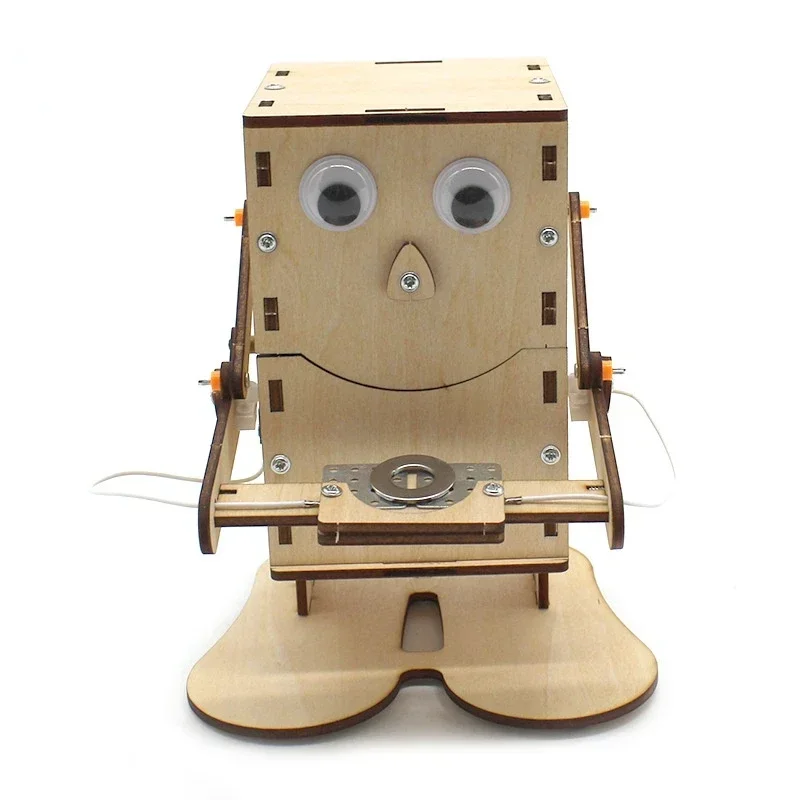 

Assemble Your Own Wooden Coin-Eating Robot A Creative DIY Toy Scientific Learning Tool for Kids Craf Gift for Students