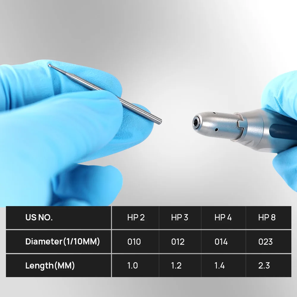 1Box JOY DENTAL Carbide Bur Drill Round Type HP2/3/4/8 Fit for Straight Handpiece or Micro Motor Handpiece