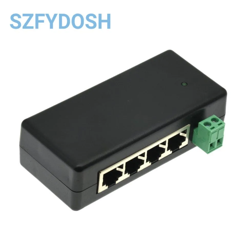 4 LAN Ports Passive Power Over Ethernet Module Injector DC 9-48V IP Camera Power Supply PoE Switch Adapter PoE Box