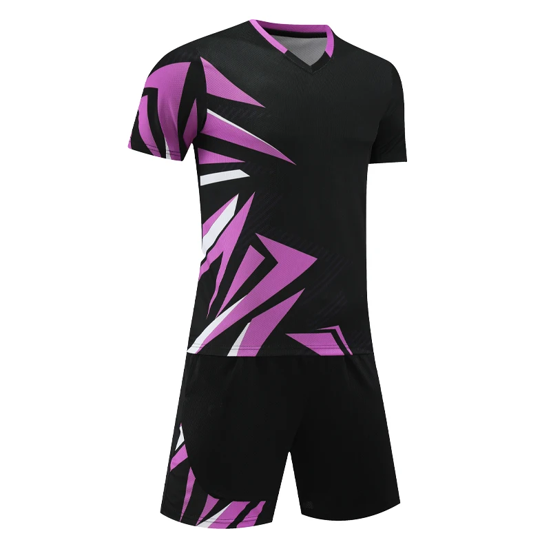 

Football Jerseys Sets Running V Neck 3D Print Training Team Tracksuit Breathable Shirts Shorts Sports Uniforms Club Men Suits