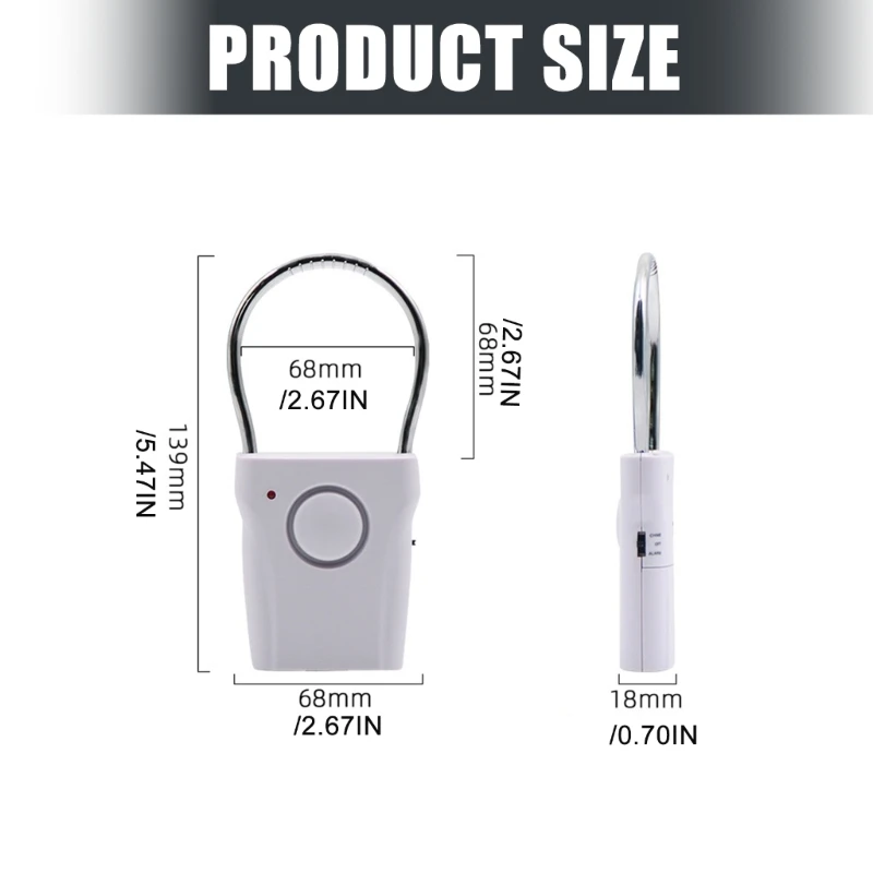 ワイヤレスドアウィンドウ警報センサー 120dB 大音量サイレンタッチ振動警報 3 つの調整可能なモード シンプルなセットアップ F19E
