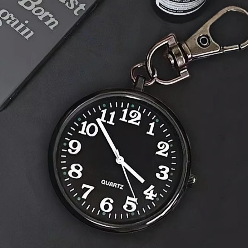 1pc New Mini Cute Keychain Watch Fashion Portable Quartz Pocket Watch with Keyring Men Women Watch Gift for Nurse Doctor Student