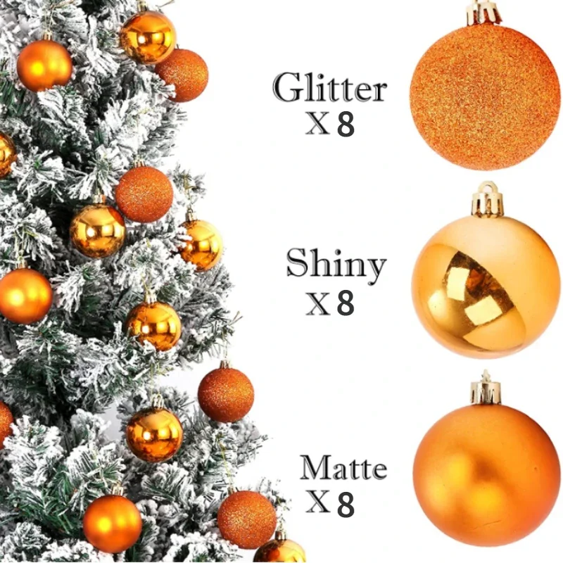 1Box 24/36pcs Christmas Ball Christmas Tree Ornament Home Christmas Hanging Pendant New Year Party Decoration Gift Navidad 2023