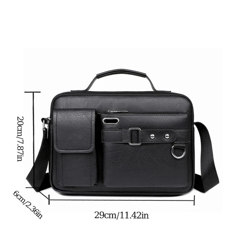 Fashionable Business PU Leather Wear-resistant Portable Multi-functional MEN\'S Shoulder Bag for Business Trips and Commuting