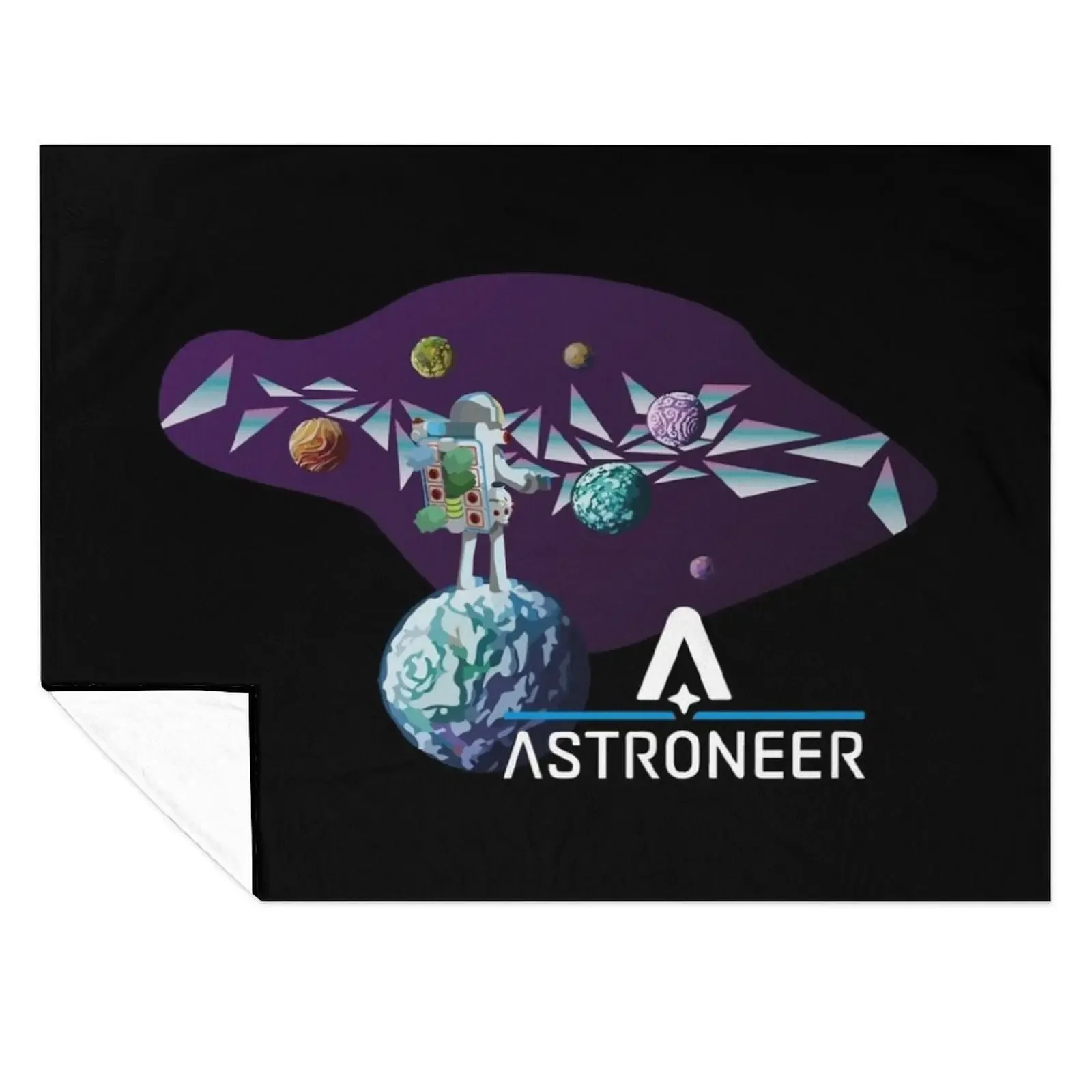 

Astroneer Space Throw Blanket Bed linens Flannel Fabric Soft Plush Plaid Picnic Blankets