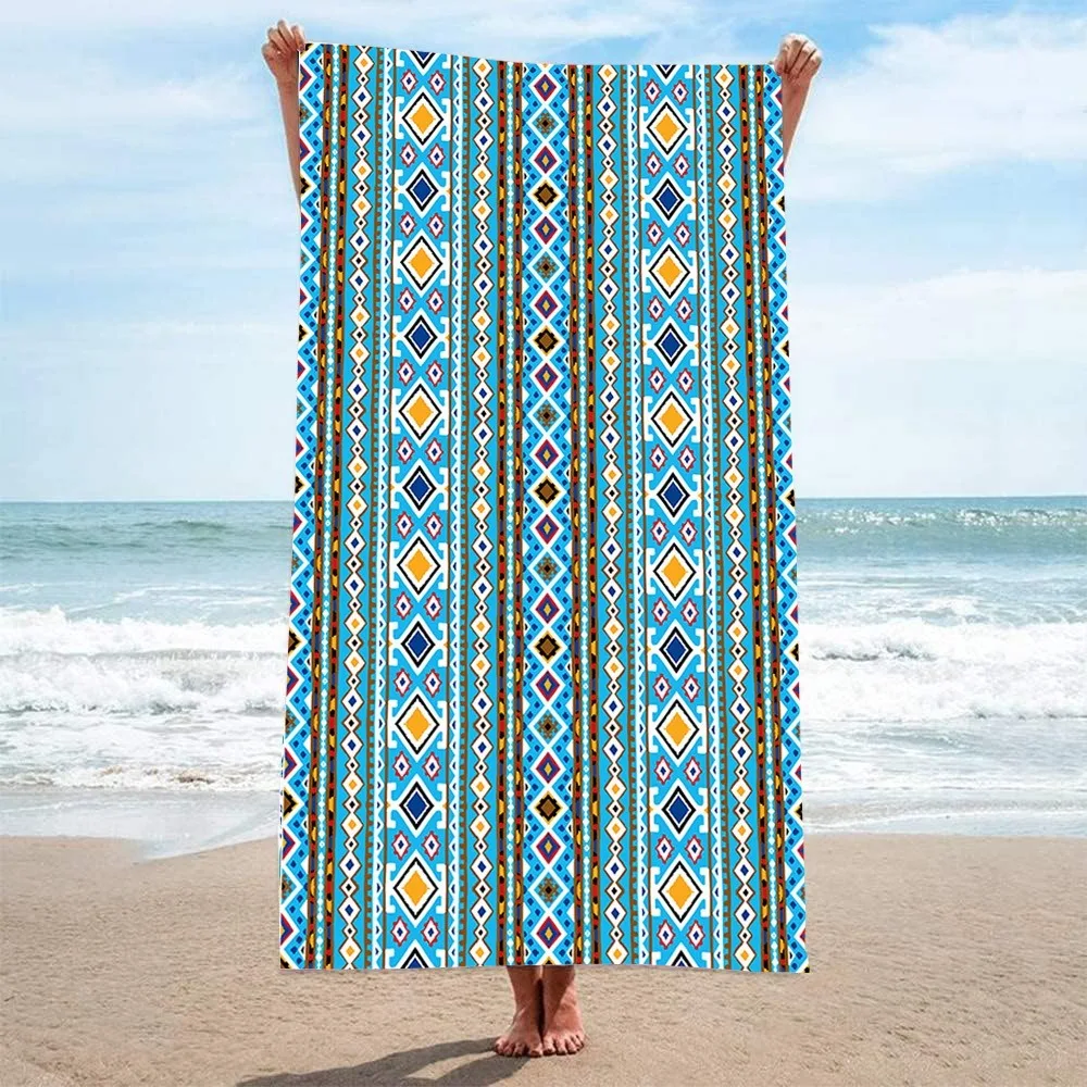 Abstract Beach Towel 70x140CM Seaside Camping Picnic Blanket Sun Protection Shawl Quick-dry Absorb Water Microfiber Bath Towel view 3