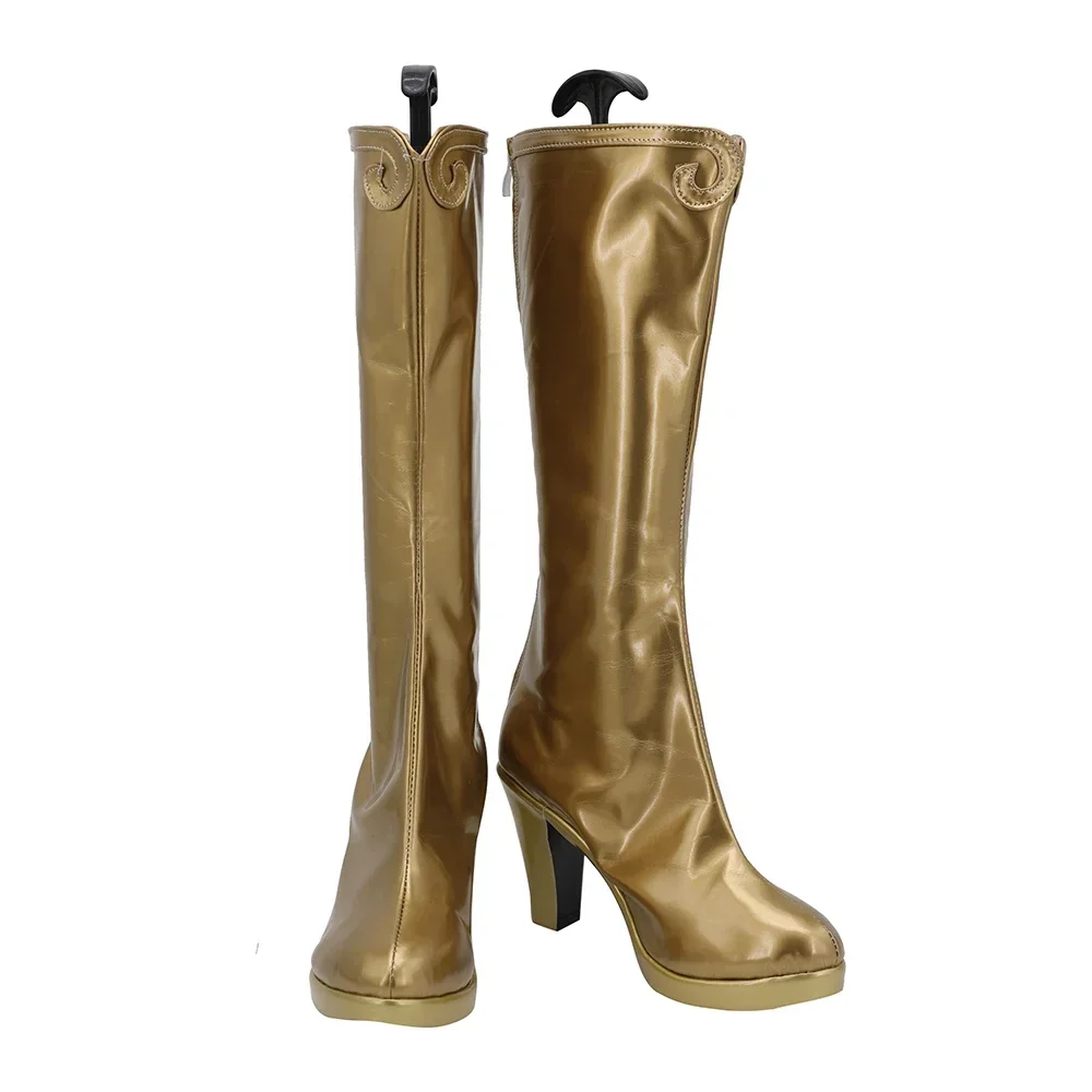 Botas de cosplay She-Ra hechas a medida, tacón alto dorado, zapatos de disfraz de Anime de princesa del poder para mujer