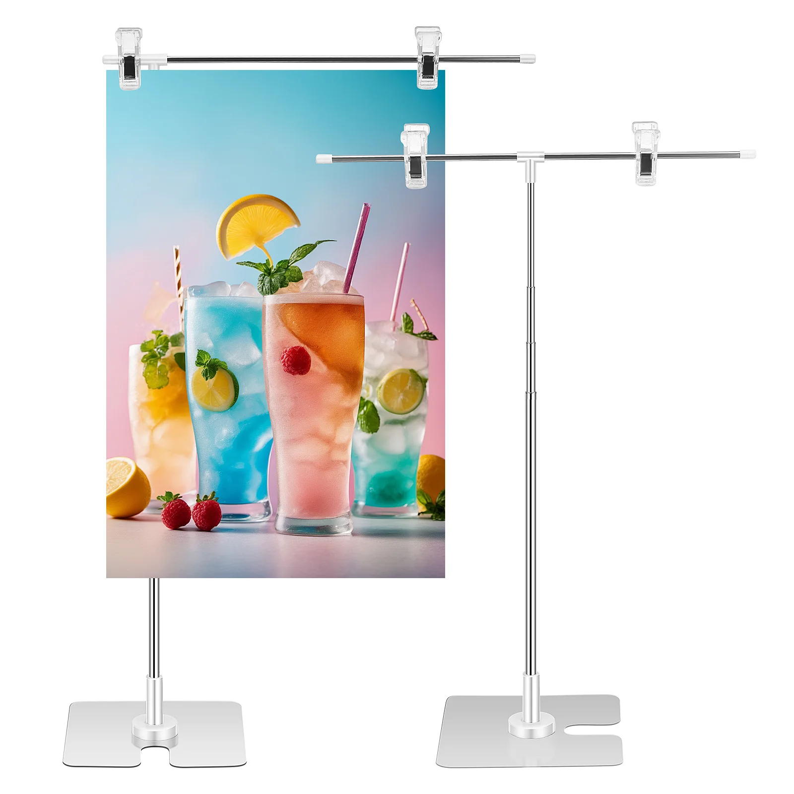 Art Display Stand Set 2 pcs for Vertical Horizontal Sign Holder Trade Show Exhibition Advertising Display Pedestal Rack