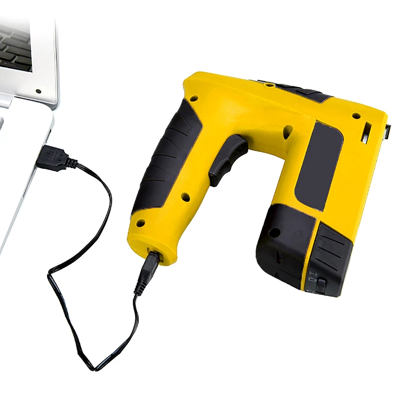 Portable Electric Nail Gun For 4.2V/1500mAh Lithium Battery USB Rechargeable Electric Stapler Carpenter Air Gun Nail+2500 Nails