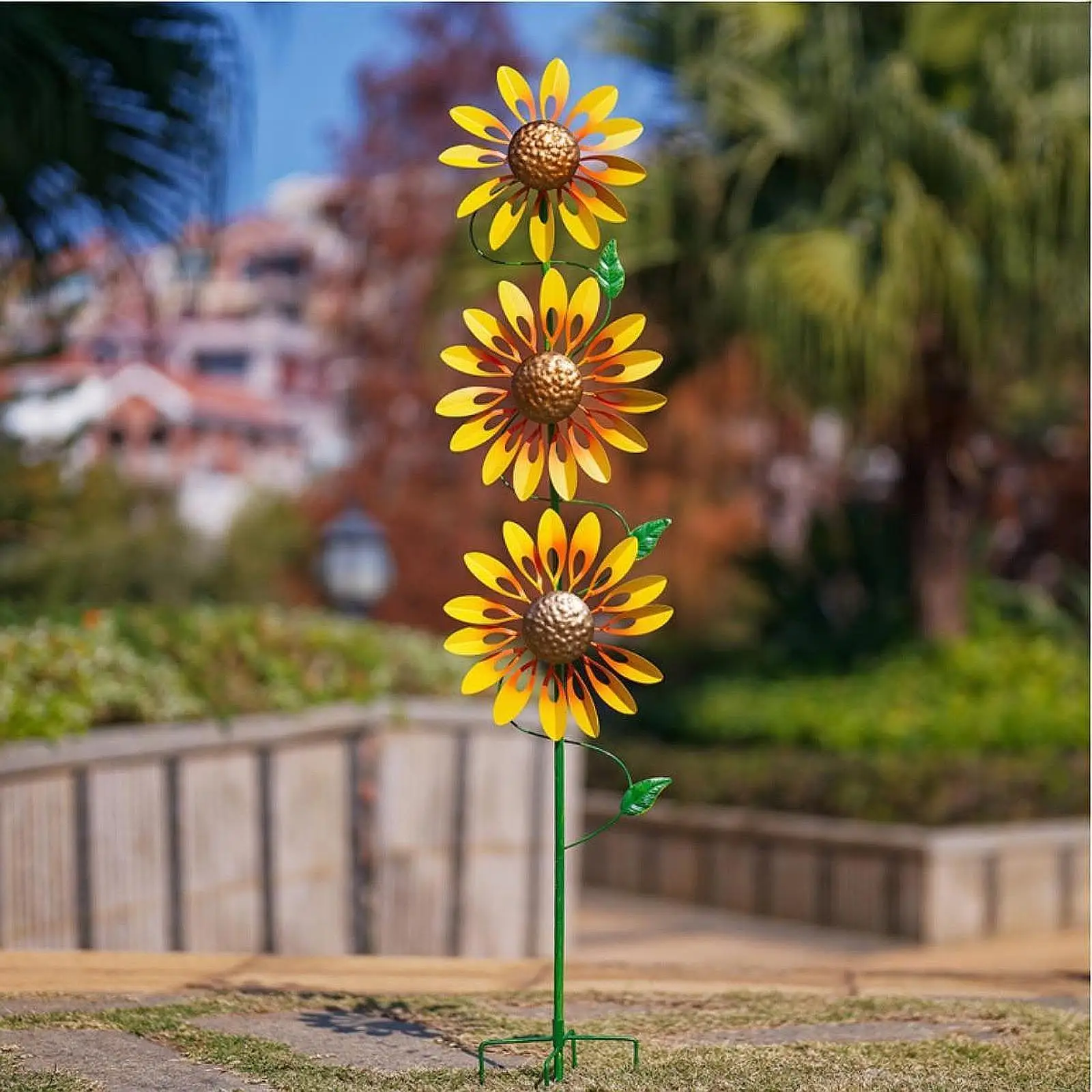 

Спиннер ветра с колом, вращающаяся ветряная мельница, украшение для патио, двора, украшение для дорожки, патио, крыльца, открытый бассейн