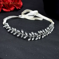 A421 Handmade Crystal Wedding Tiara Bridal Headband Women Jeweley Hair Accessories  Headwear Rhinestone Women Hair Ornament