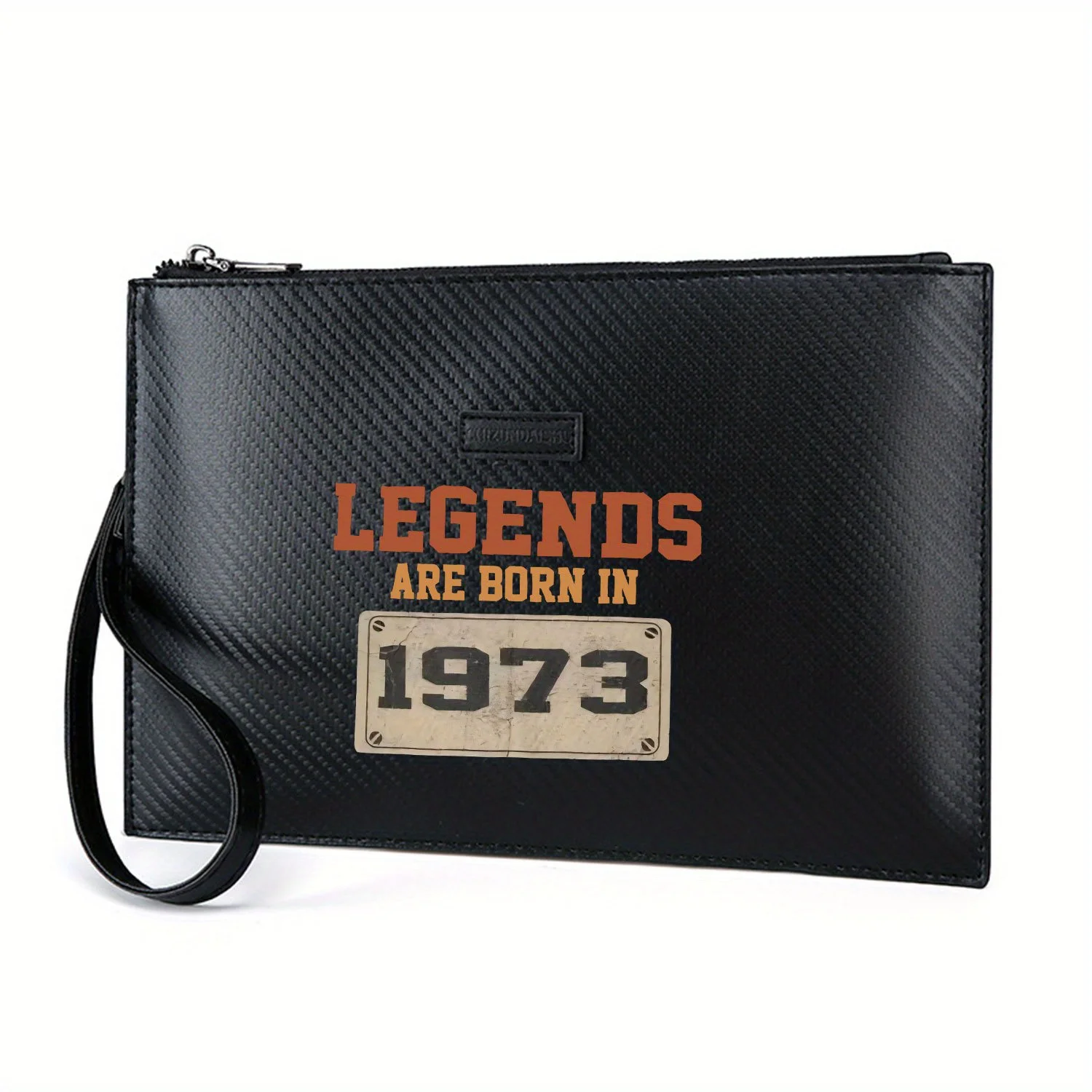 Le leggende nascono nel 1973 compleanno Elegante borsa da uomo in PU stampata Alla moda e pratica per il trasporto quotidiano