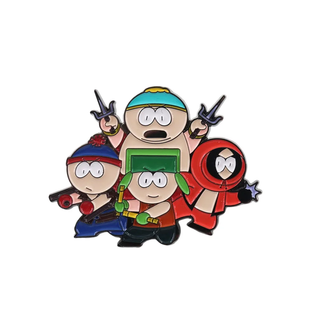 Broche de South Park, insignia de personaje de Anime, periféricos de dibujos animados, alfileres esmaltados, accesorio de joyería de moda, Pin de Metal, decoración de bolsa