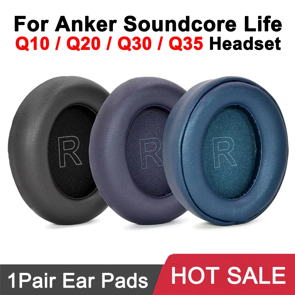 1 Pair Ear Pads for Anker soundcore Life Q35 Q30 Q20 Q10 Headphones replacement earmuff ear pillow ear covers With Protein Leath