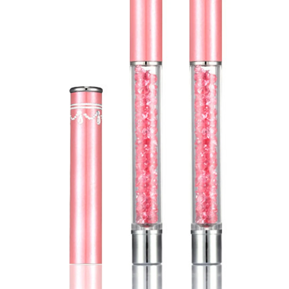 

Mini Art Brush for Nail Brush Manicure Tools with Crystal Beads Decor Durable Nylon Bristle Professional DIY