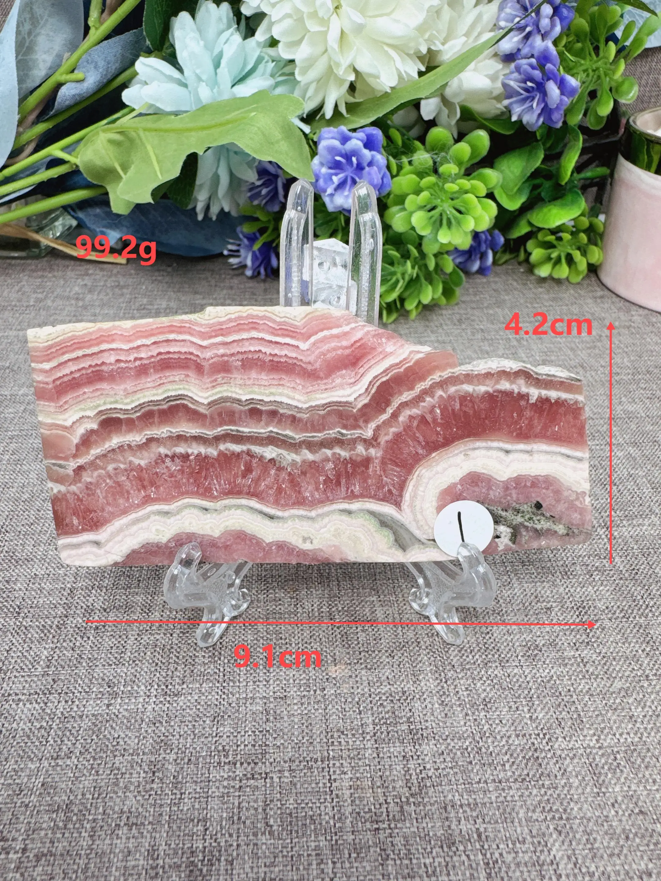 High Quality Healing Natural Crystals Argentina Rhodochrosite Slab Slice Gemstones Mineral Energy Home Decorations Gift