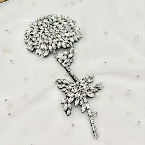 Shiny Rhinestone Hand Sewn Water Diamond Pieces for Wedding Dress Accessories Evening Gown Shoulder Rhinestone Flowers DIY Perfo - Image 6