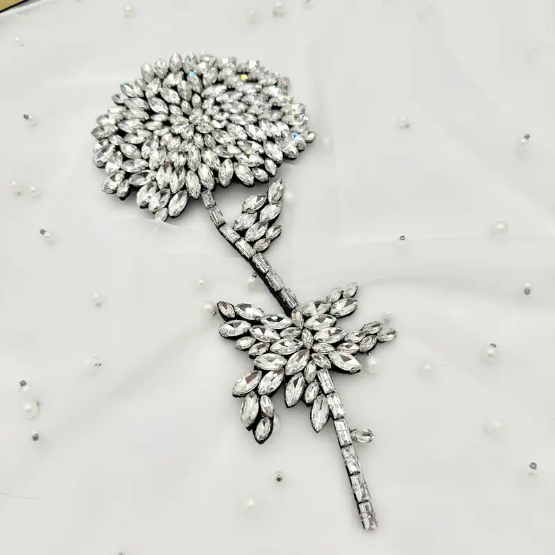 Shiny Rhinestone Hand Sewn Water Diamond Pieces for Wedding Dress Accessories Evening Gown Shoulder Rhinestone Flowers DIY Perfo - Image 6