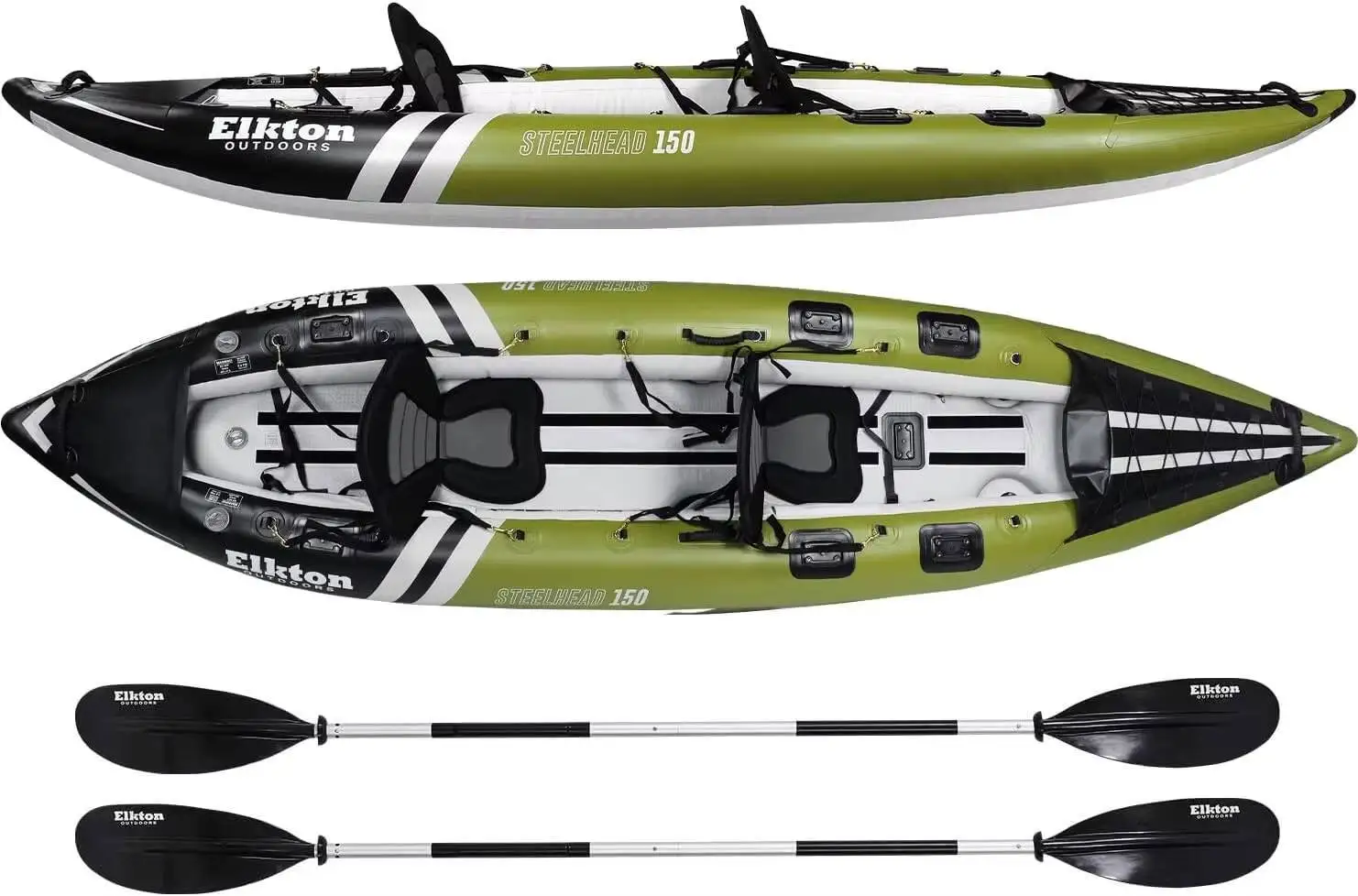 قارب كاياك لصيد الأسماك قابل للنفخ برأس فولاذي للاستخدام الخارجي من إلكتون