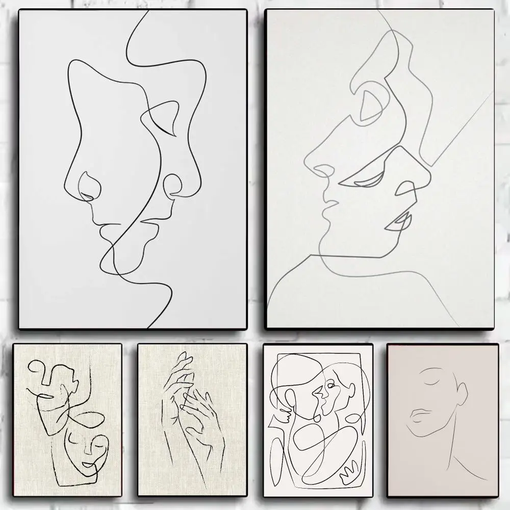 Line drawing  Simple sketch Poster Modern  Wall Art Aesthetic Minimalist Bedroom Decor Cafe Home Gift