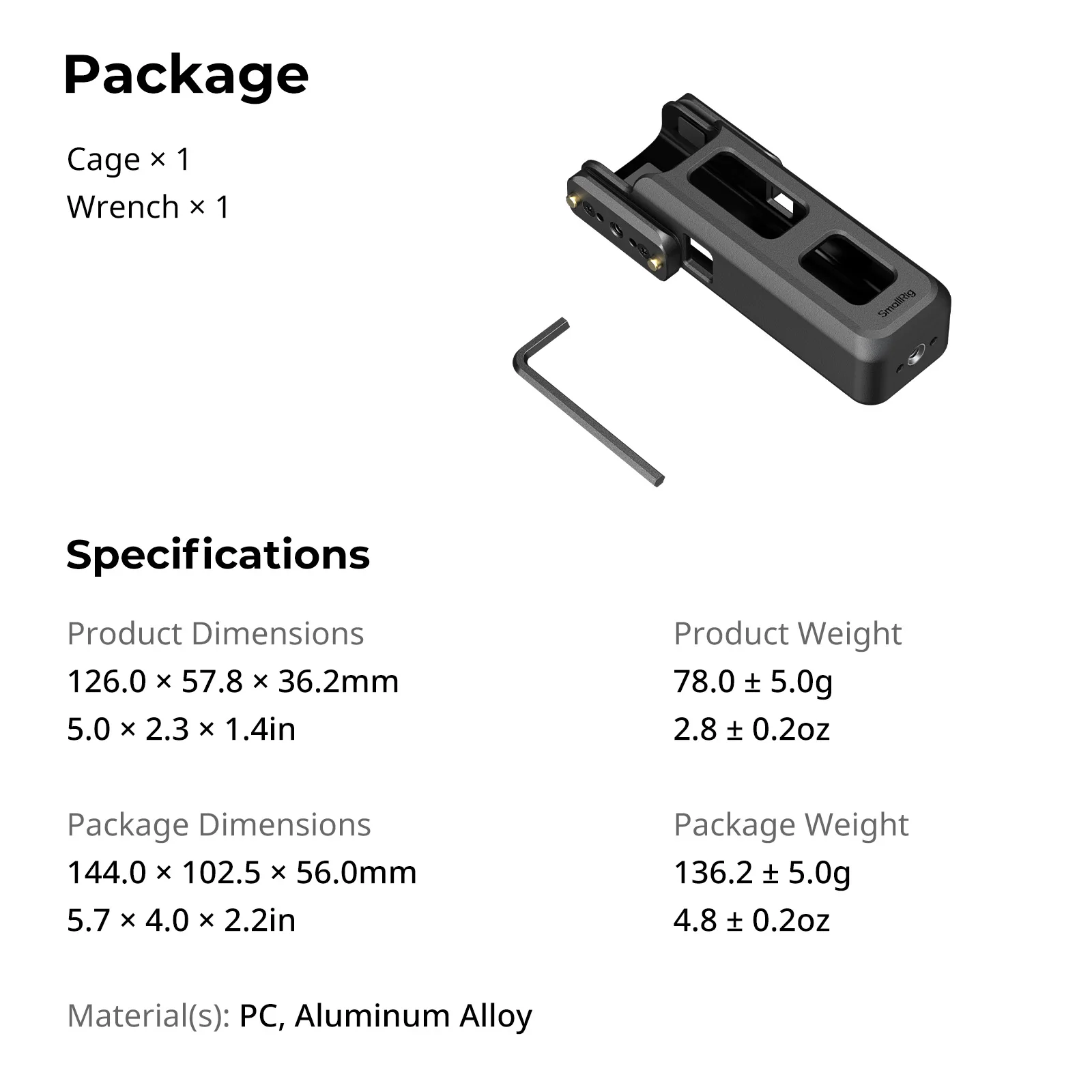 SmallRig Pocket 4 Cage voor DJI Osmo Pocket 4 / 3 voor Xtra Muse Accessoires met Bidirectionele Magnetische Bevestiging voor Action 6 Adapter