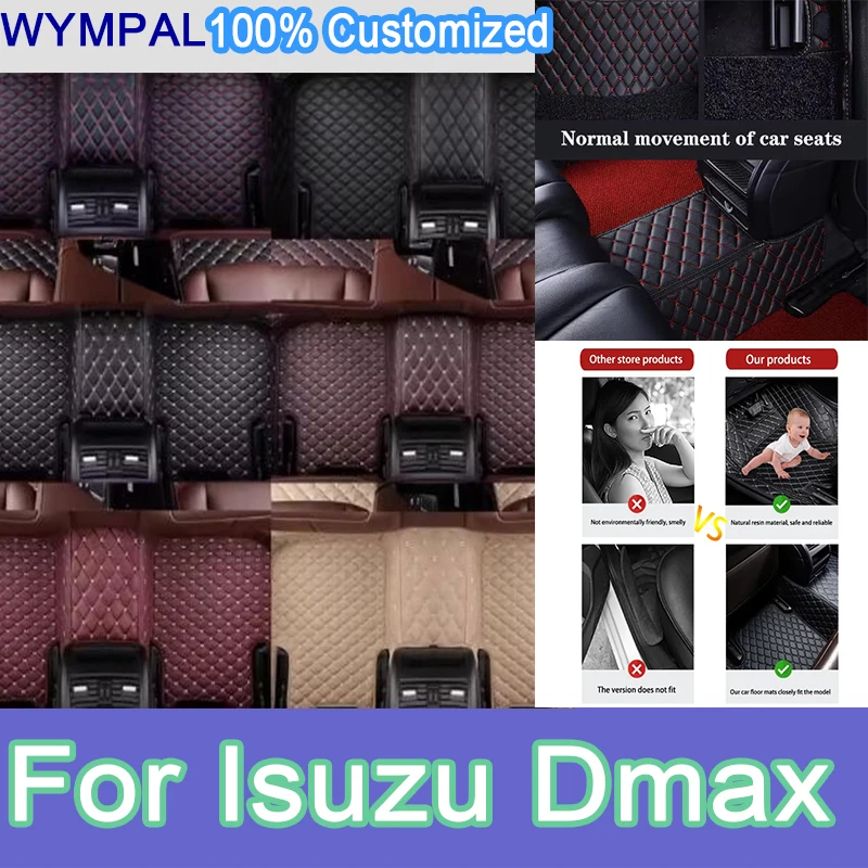 

Luxury Car Floor Mats For Isuzu Dmax D-max 2020 2019 2018 2017 2016 Auto Decoration Leather Carpets Waterproof Accessories set