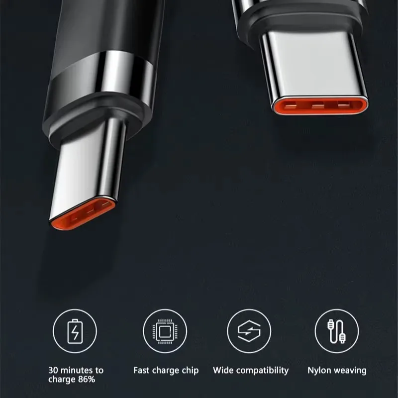 Cable de carga rápida 120W PD de alta calidad USB C a USB tipo C para iPhone Xiaomi 17 Plus Pro Max Samsung S24 5