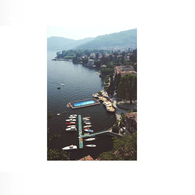 Slim Aarons 'Hotel On Lake Como', Print Art Canvas Poster, Living Room, Home Wall Decor Picture