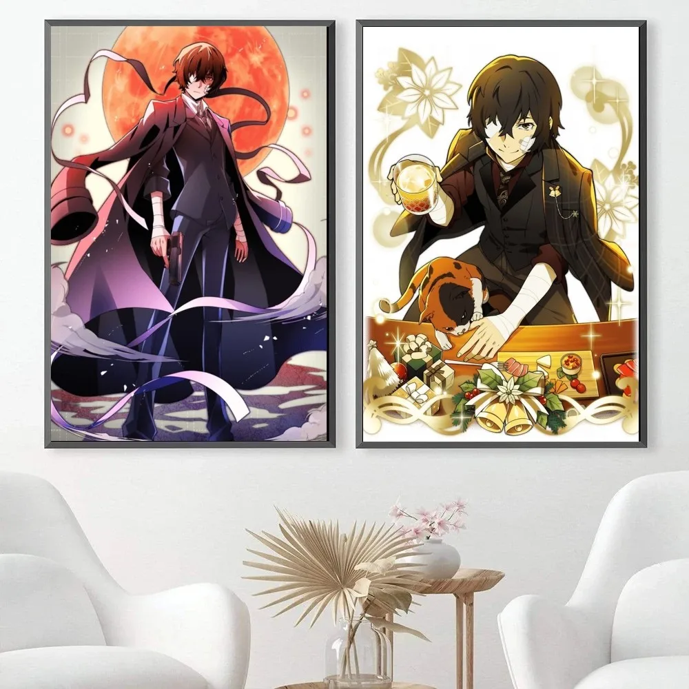 1pc Bungo Stray Dog Osamu Dazai Poster Paper Print Home Bedroom Entrance Bar Cafe Art Painting Decoration