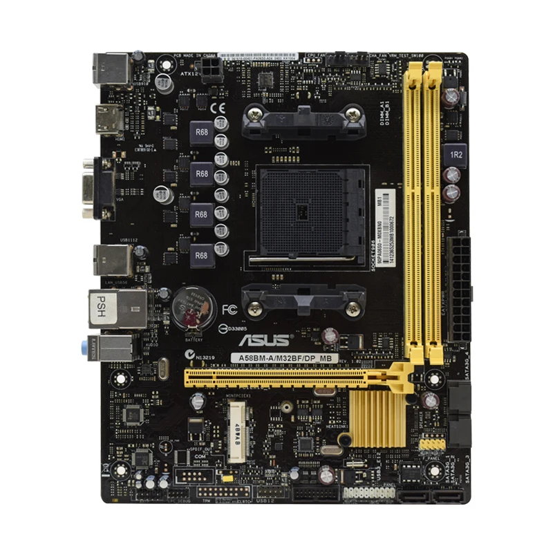 ASUS A58BM-A/M32BF/DP_MB Motherboard socket FM2 DDR3 16GB AMD A55 support A10-6800 A4-7300 A8-5500B A8-7600 X4 730 cpu