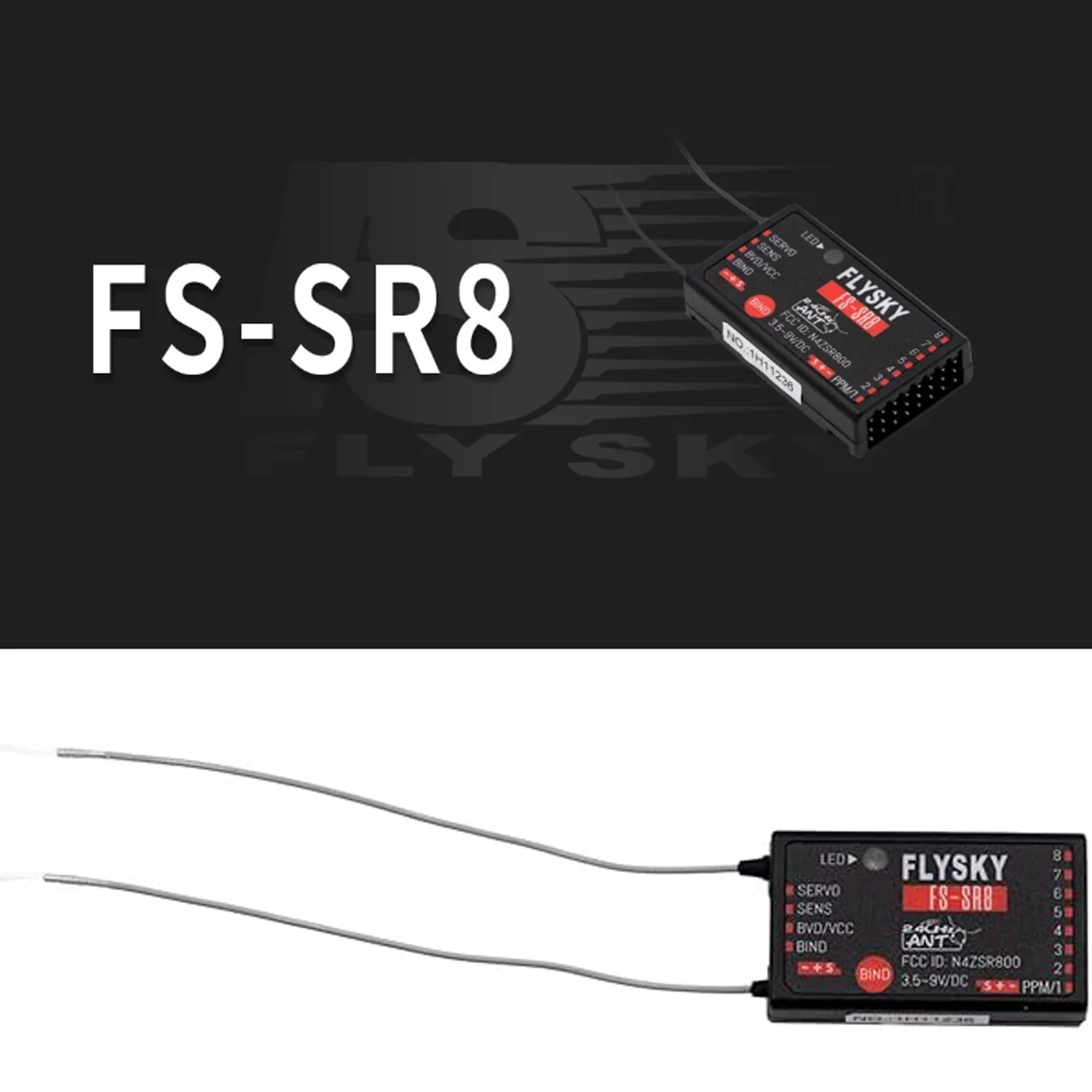 

Приемник FLYSKY FS-SR8 2.4ГГц ANT Mini для радиоуправляемых машин, 8-канальных самолетов, вертолетов, FPV дронов, радиопередатчик FS-ST8