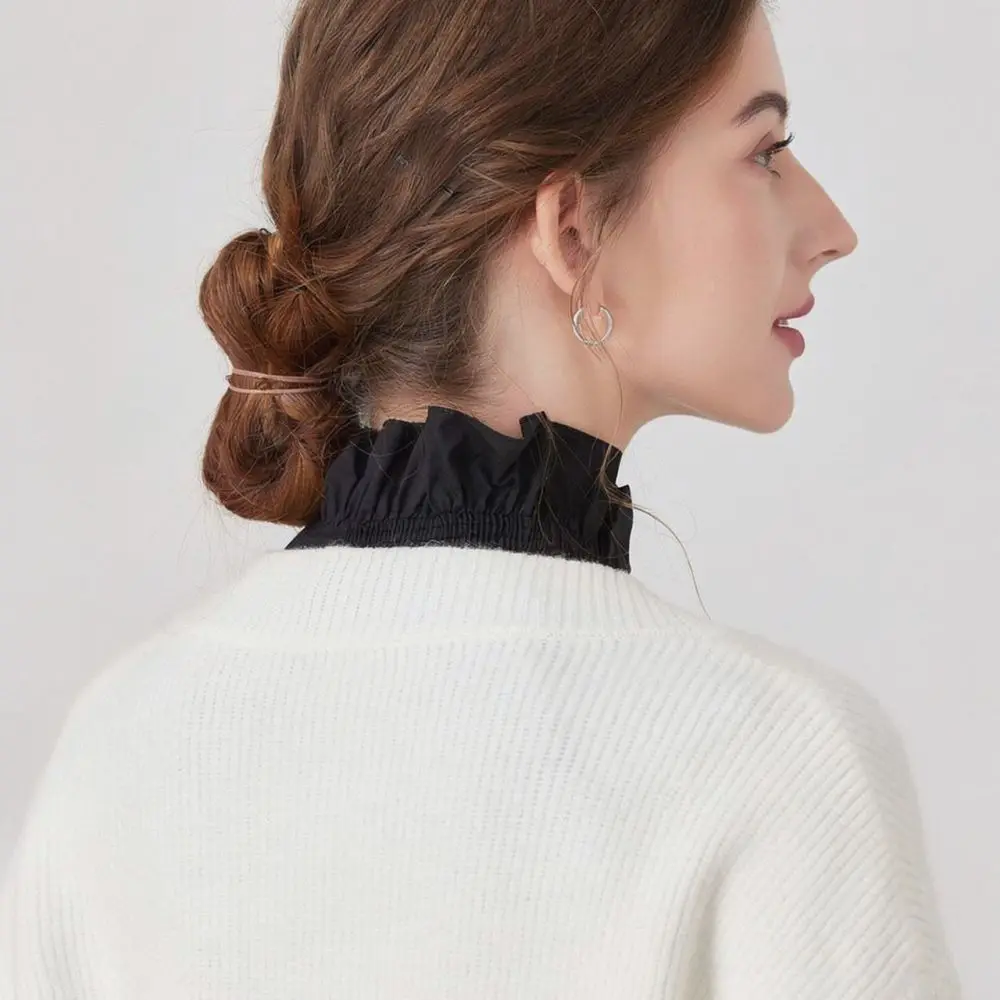 Fashion Women Dickey Ruffled Edge Fake Collar Elegant Decorative Neckpiece For Casual Sweater Blouse Layering