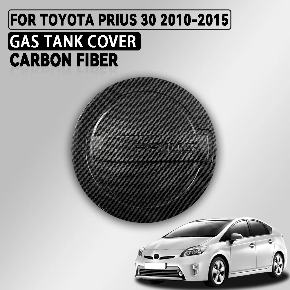 

Черная накладка на бензобак из углеродного волокна для Toyota Prius 30 2010-2015, хромированные, серебряные автомобильные аксессуары, внешнее украшение